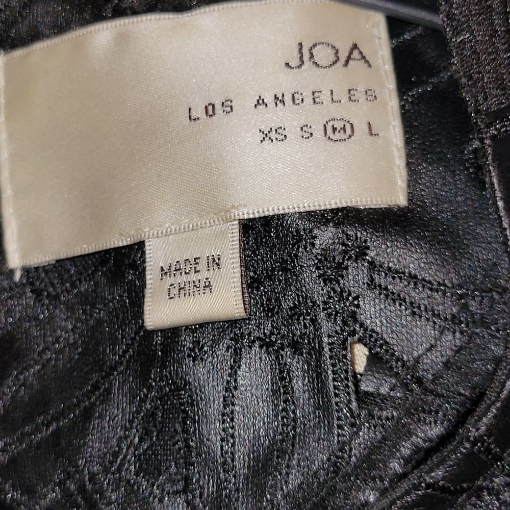 J.O.A Los Angeles Floral Cutout Faux Leather Dress in Black Size Medium - Picture 7 of 7